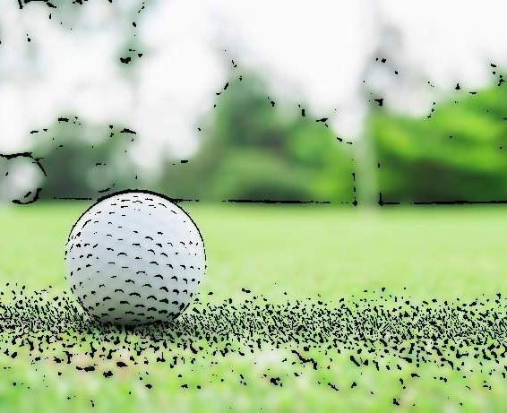 pelota de golf macro en cesped